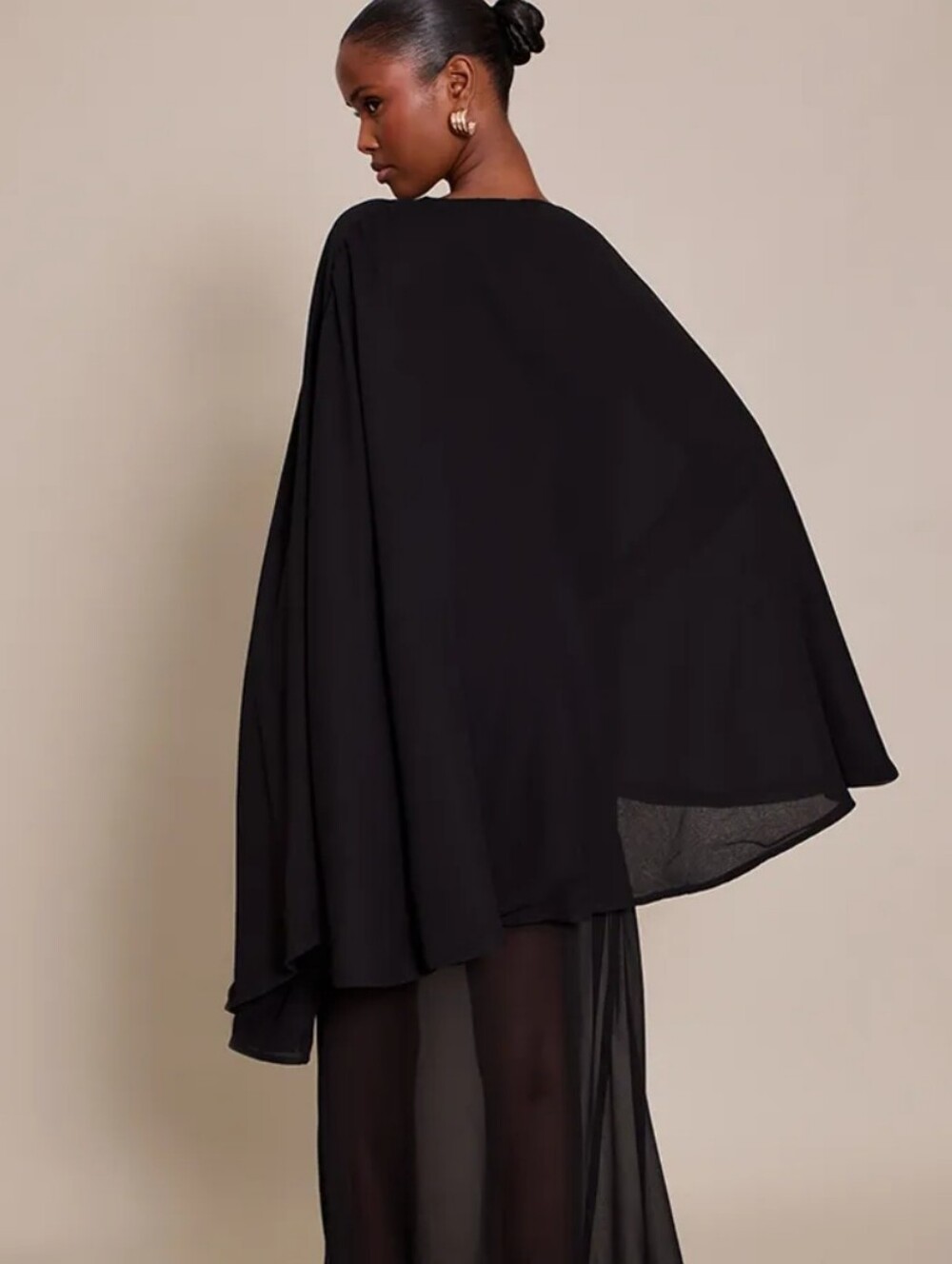 Cape Shall Coverup solid black One Size fits all. In great shape lightwe…